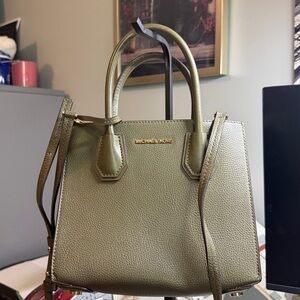 Michael Kors Olive Green Leather Satchel